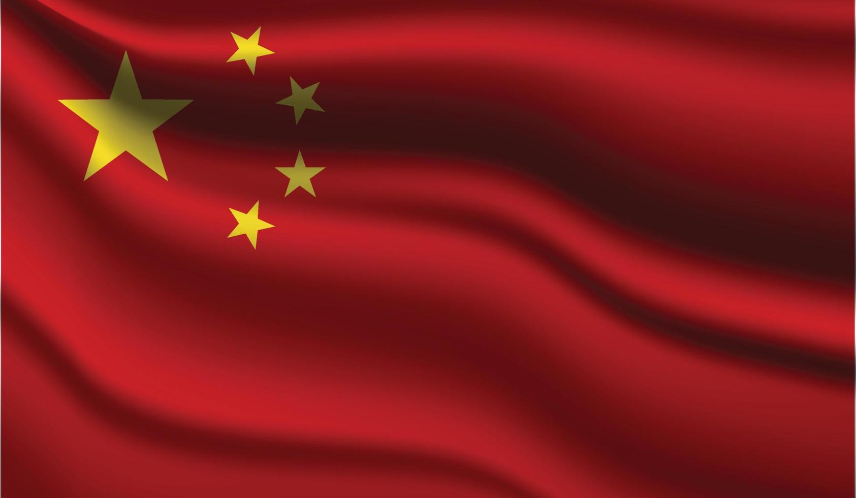 conception de drapeau moderne réaliste de la chine vecteur