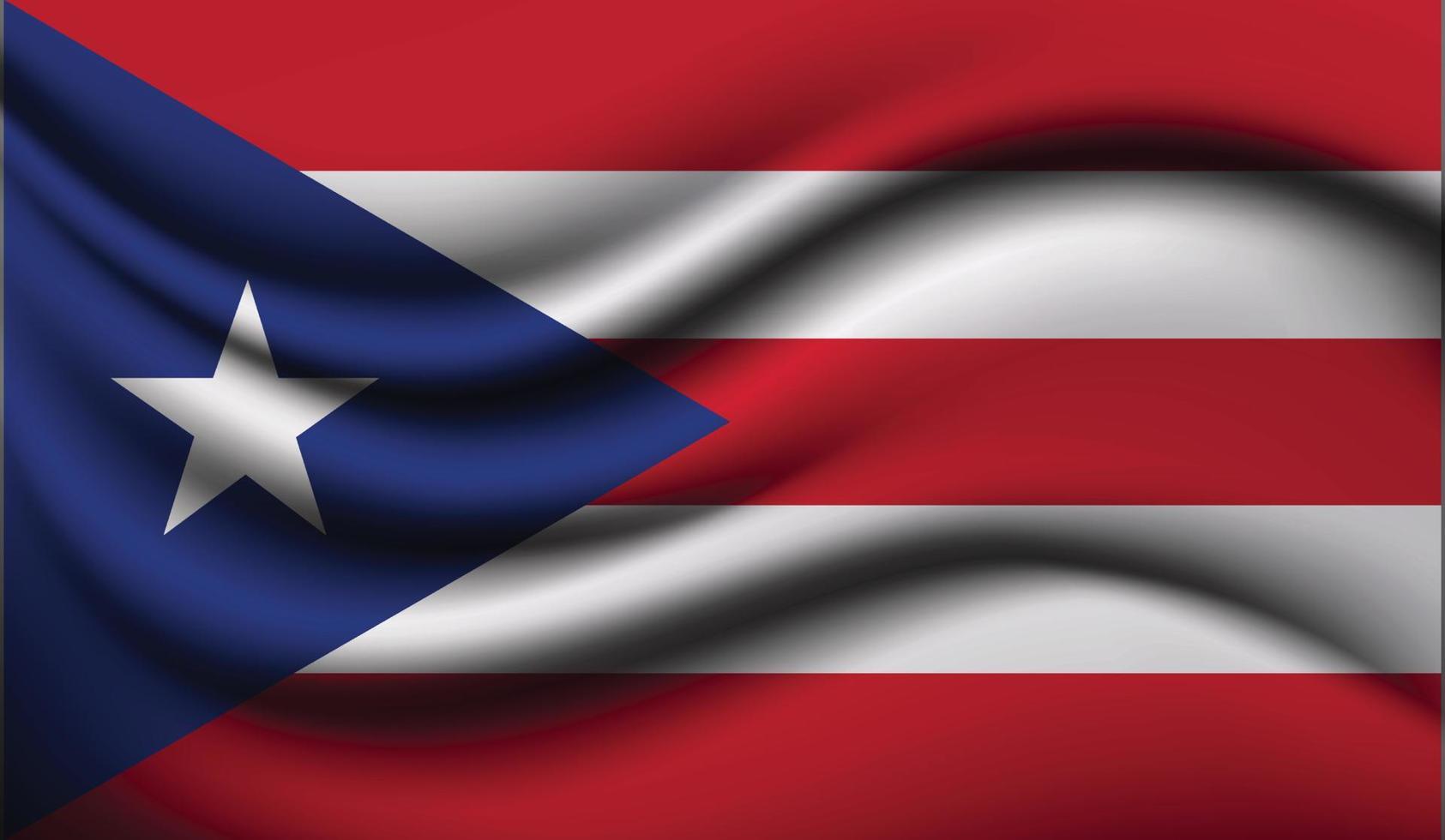 conception de drapeau ondulant réaliste de porto rico vecteur