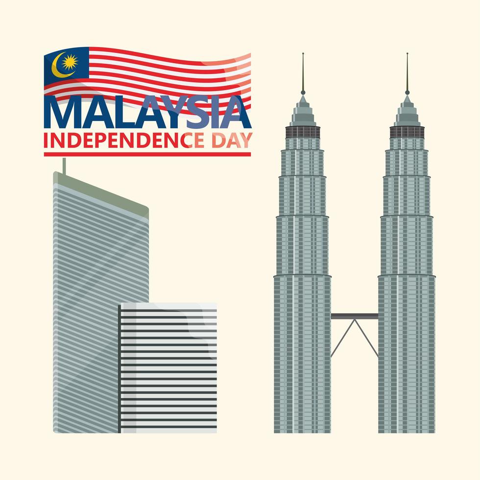 fête de l'indépendance malaisie vecteur