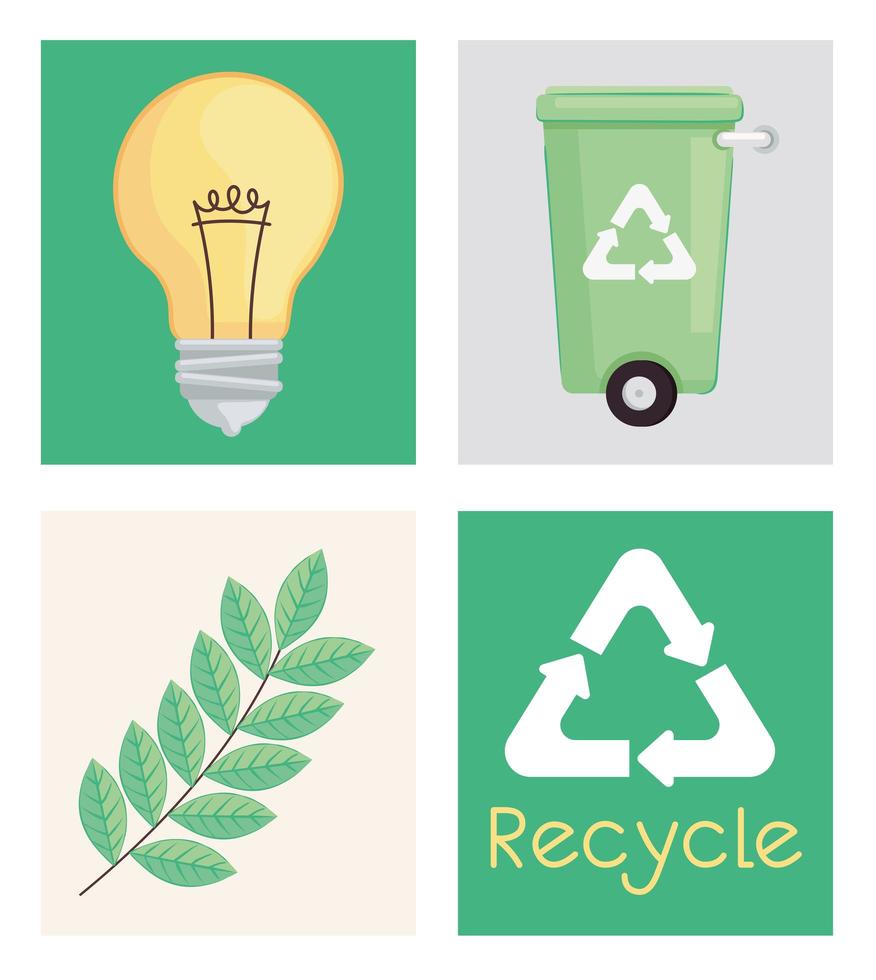collection de symboles de recyclage vecteur