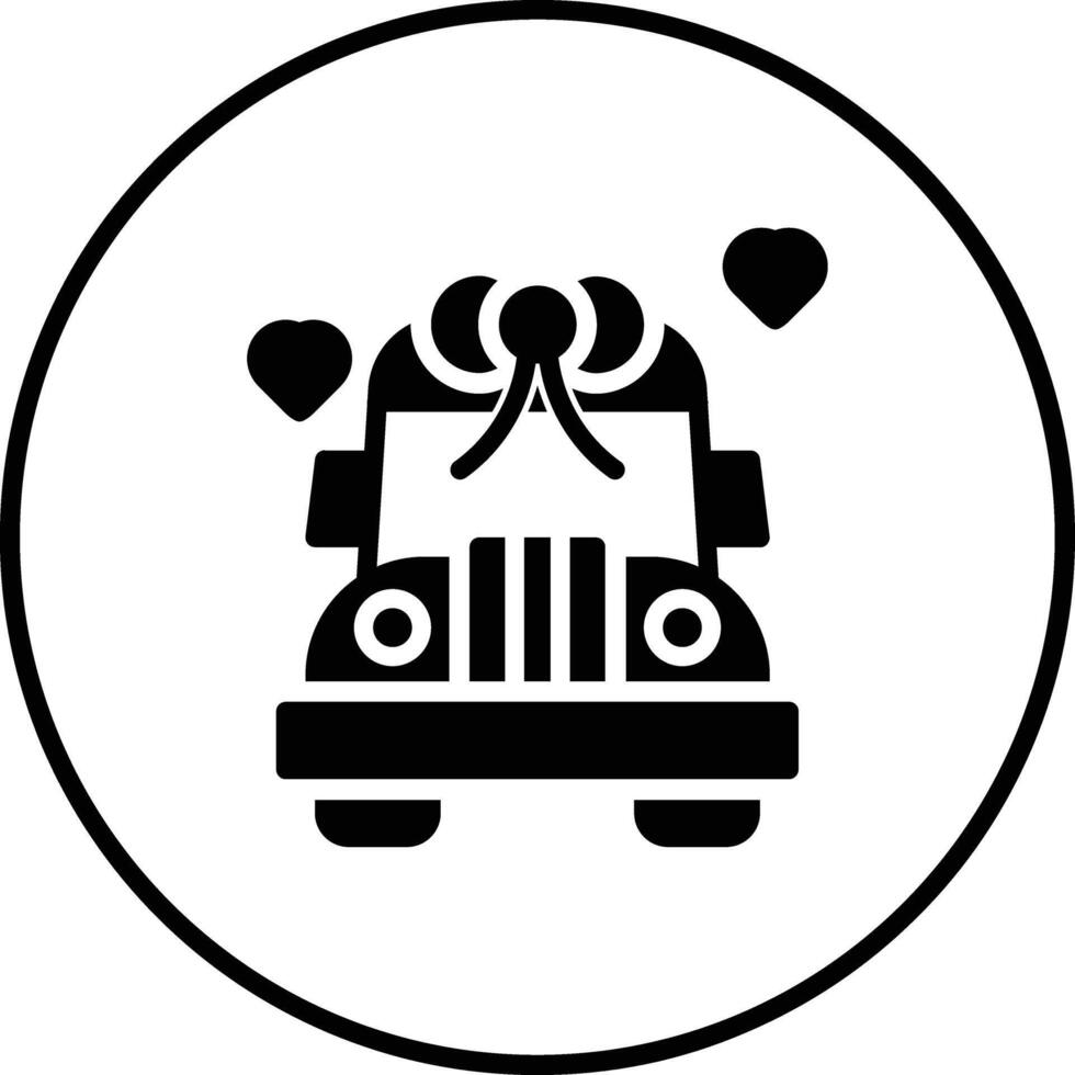 icône de vecteur de voiture de mariage