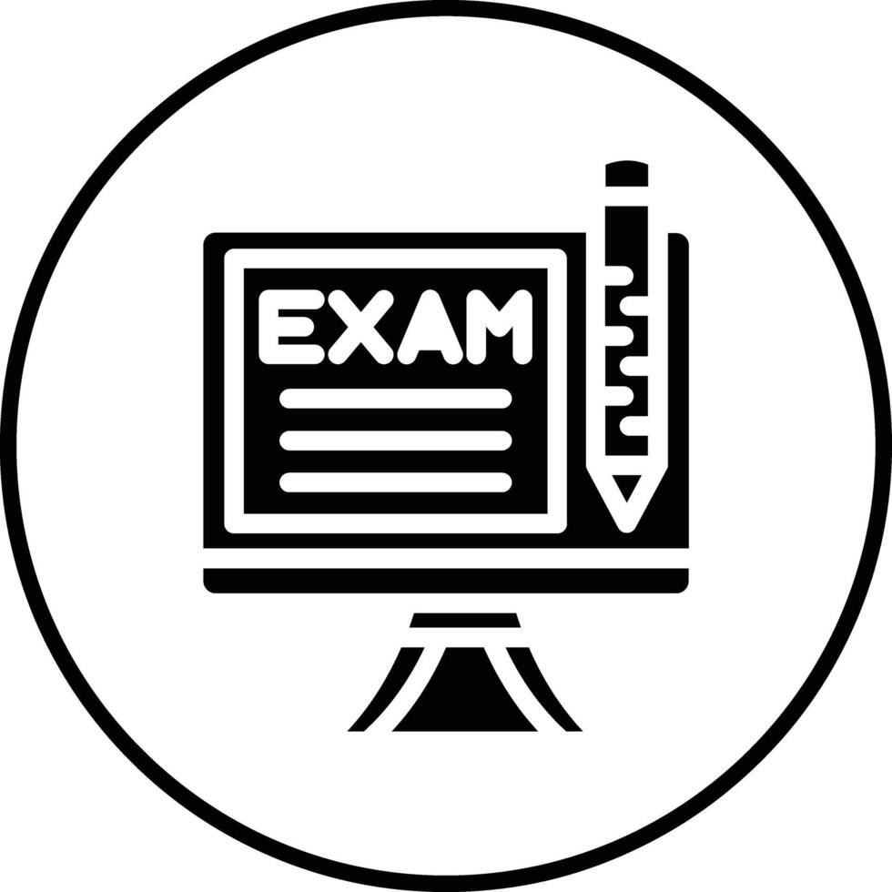 icône de vecteur d'examen en ligne