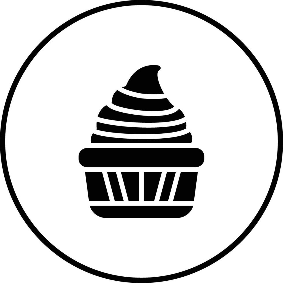 icône de vecteur de cupcake au chocolat