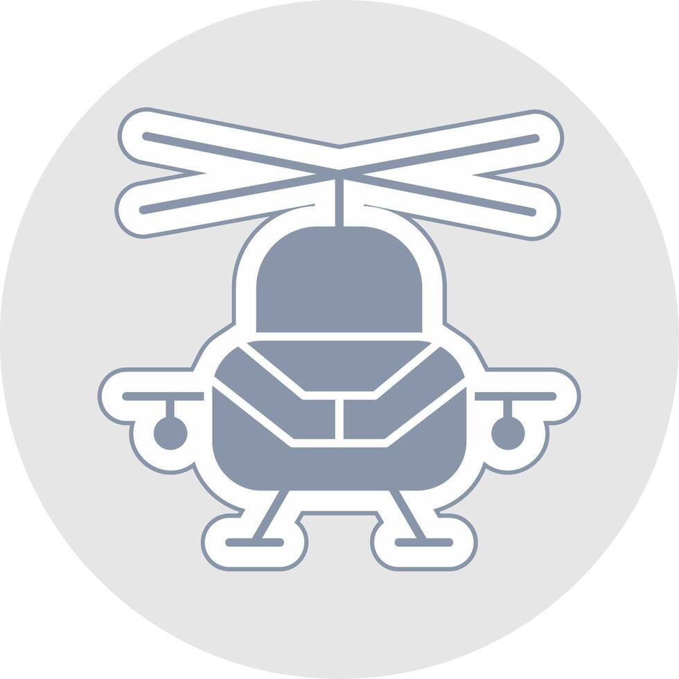 militaire hélicoptère glyphe multicolore autocollant icône vecteur