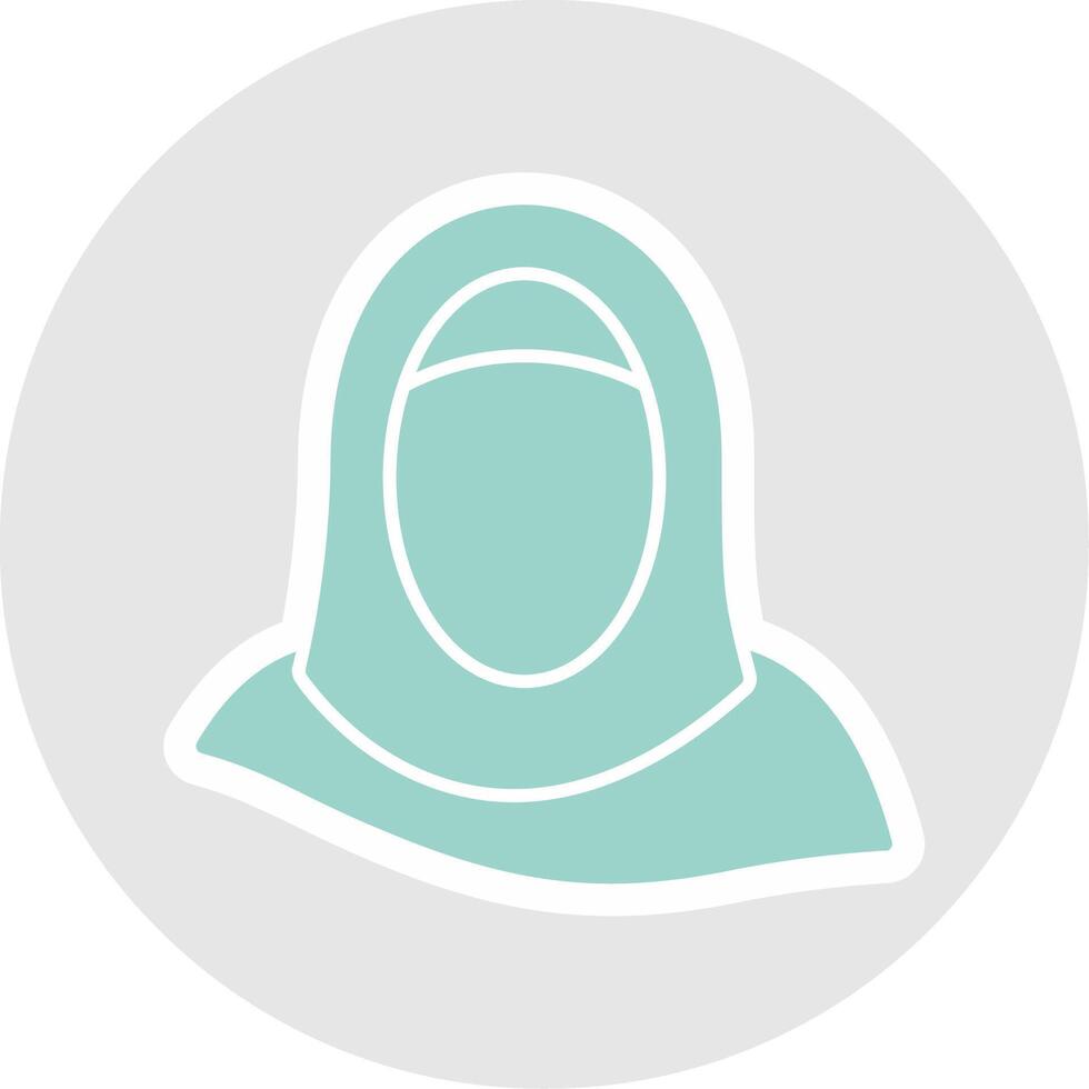 hijab glyphe multicolore autocollant icône vecteur