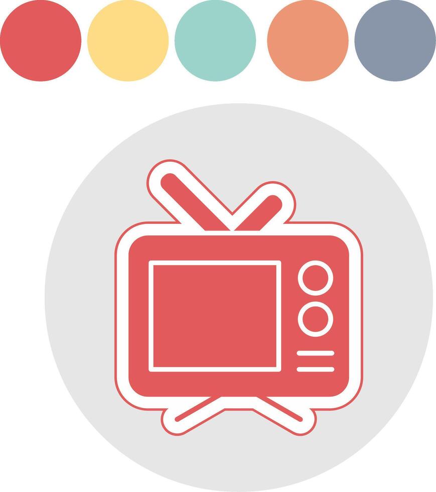 télévision glyphe multicolore autocollant icône vecteur