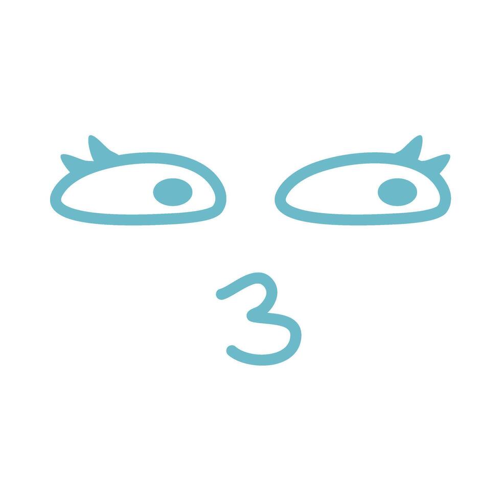 kawaii sourire dessin animé émoticône visage vecteur
