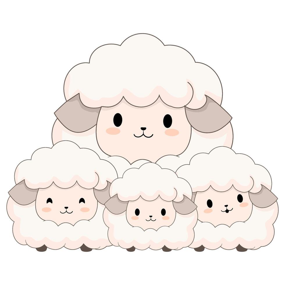 mouton dessin animé mignonne vecteur