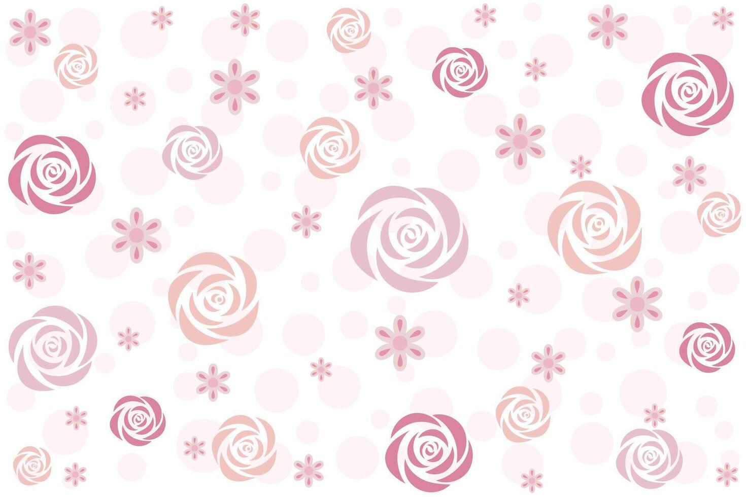 illustration, modèle abstrait de rose Rose fleur avec cercle sur blanc Contexte. vecteur