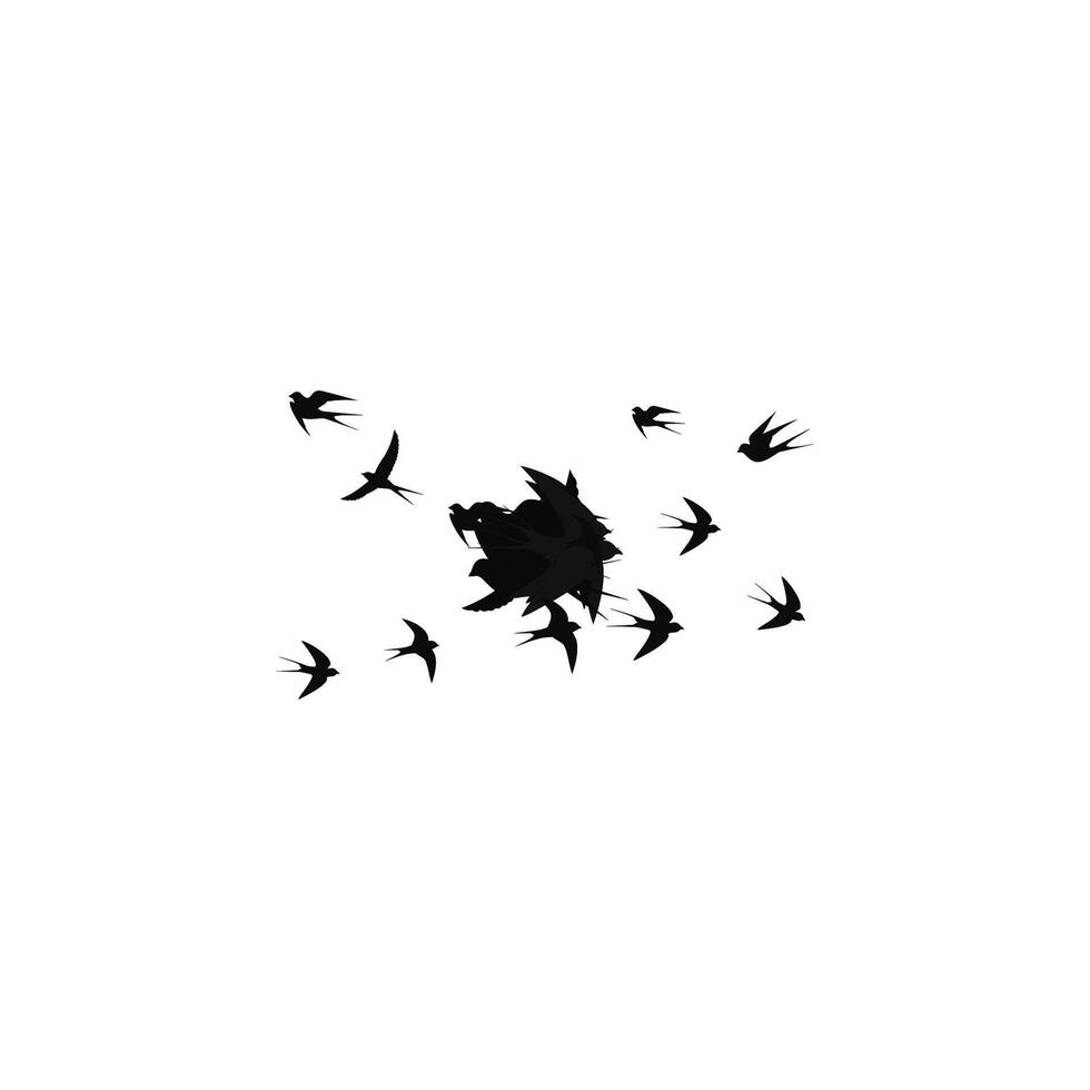des oiseaux mouche de une Célibataire point sur une blanc Contexte vecteur