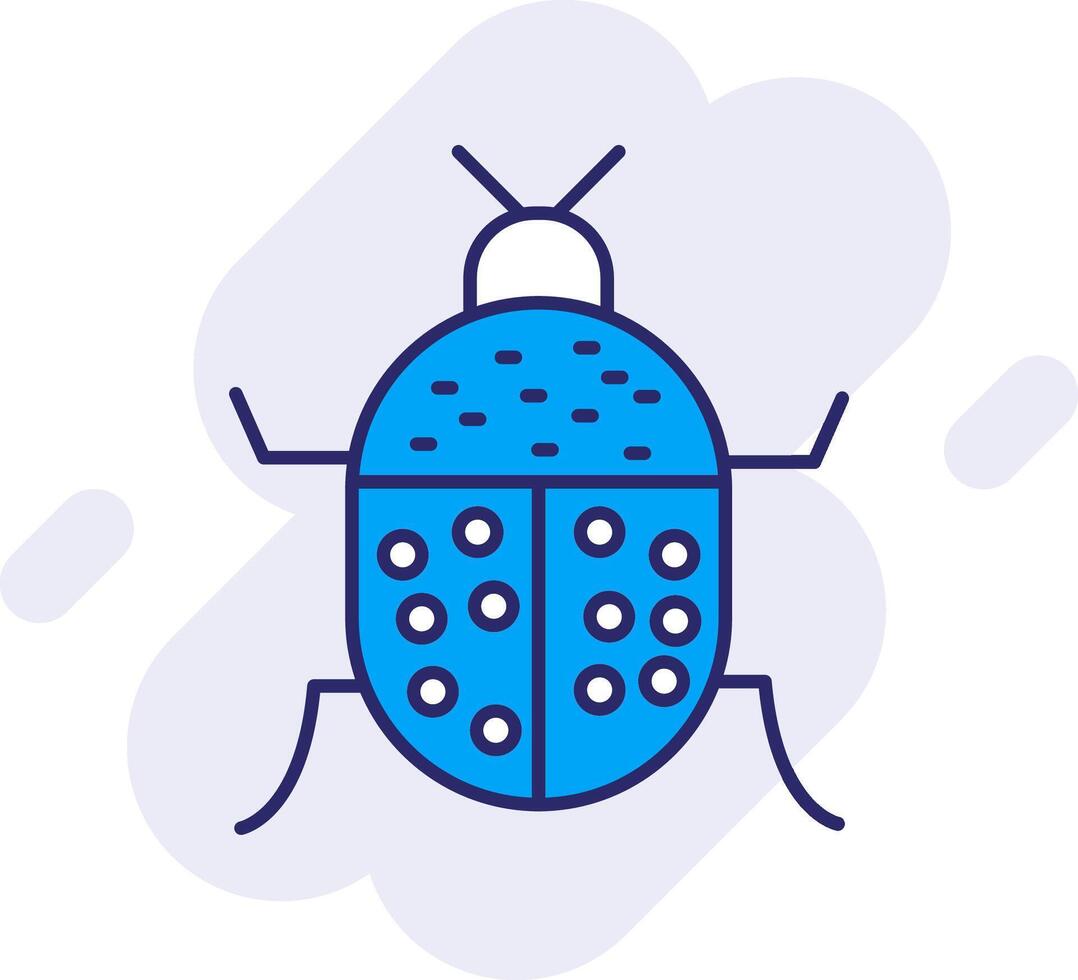 scarabée ligne rempli arrière-plan icône vecteur