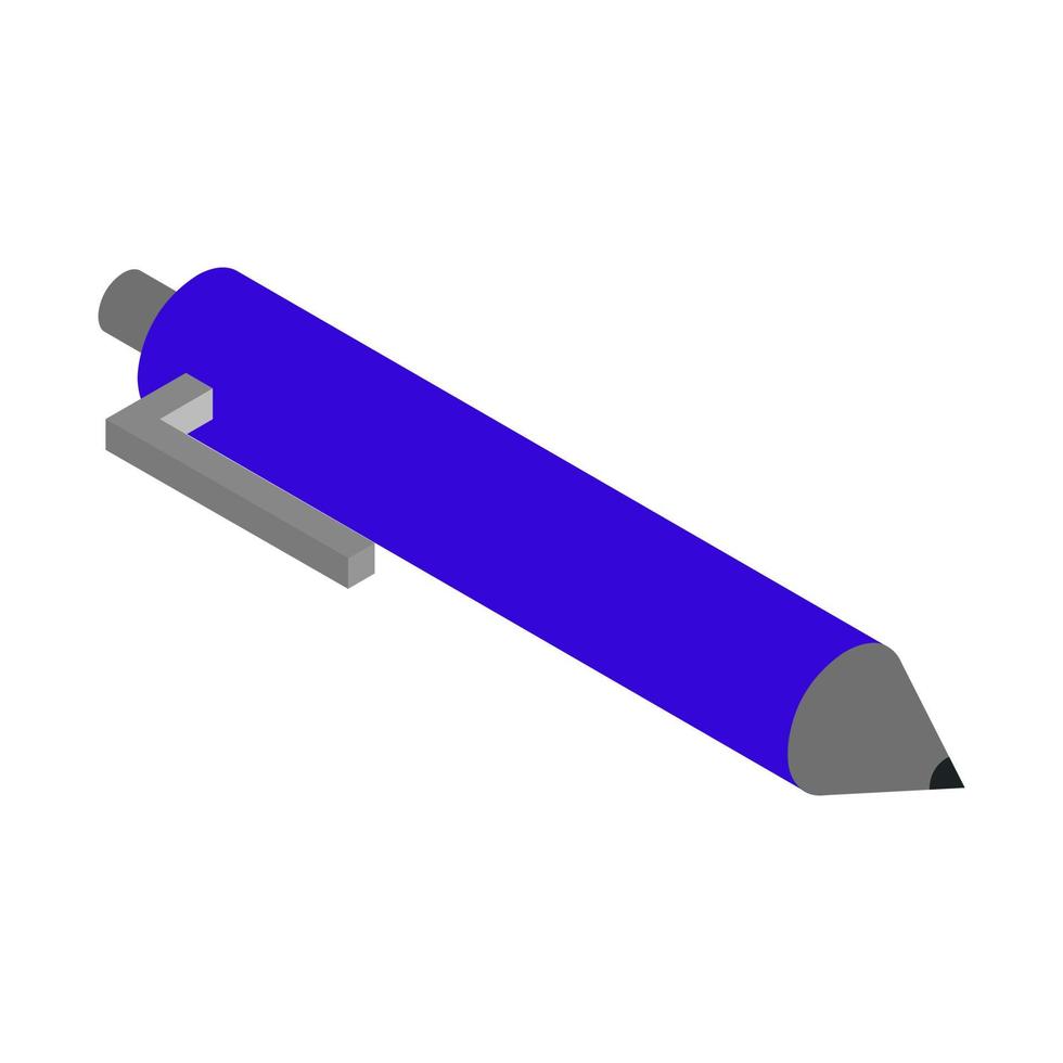 stylo isométrique sur fond blanc vecteur