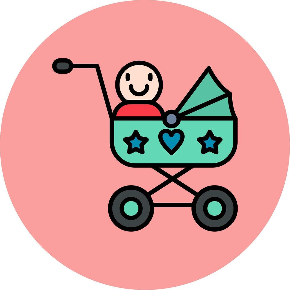 bébé Chariot vecto icône vecteur