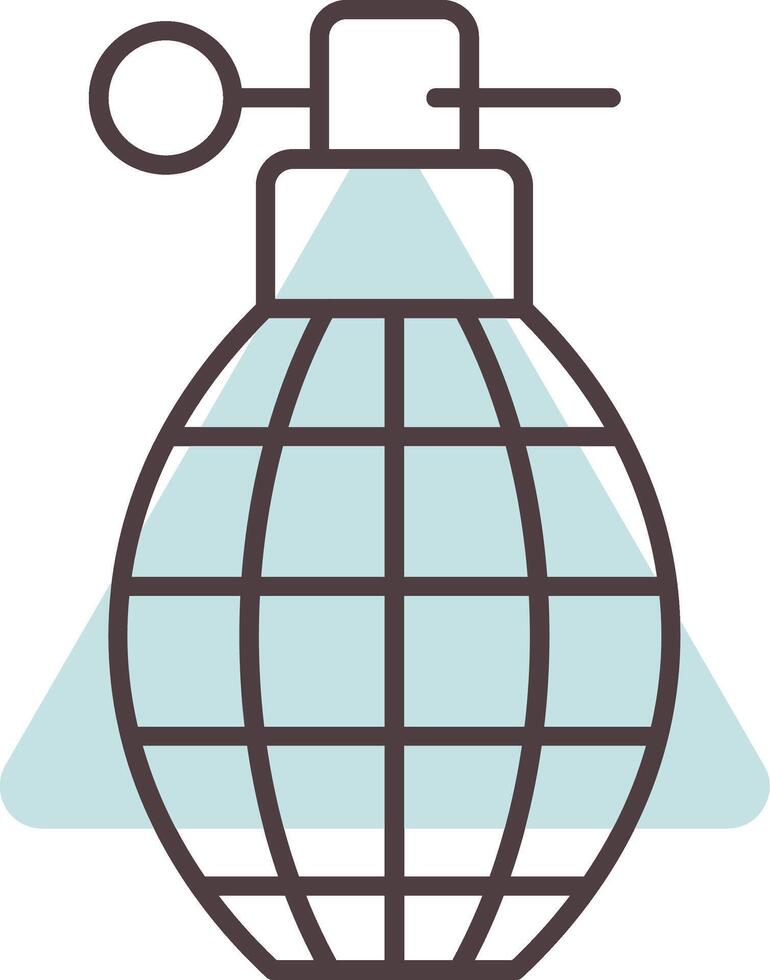 grenade ligne forme couleurs icône vecteur
