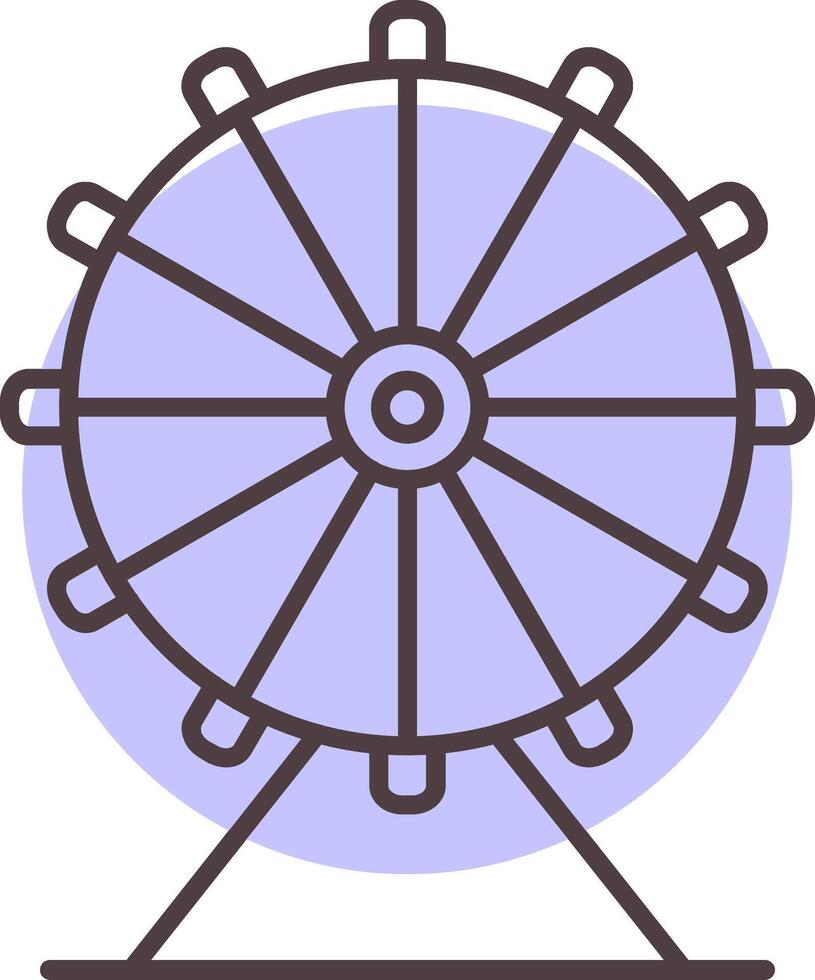 ferris roue ligne forme couleurs icône vecteur