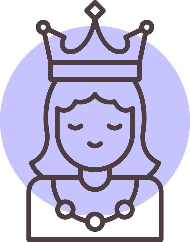Princesse ligne forme couleurs icône vecteur