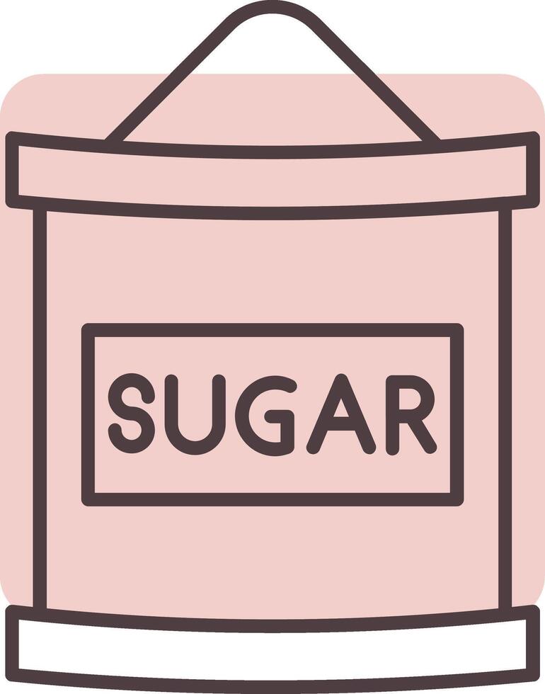 sucre sac ligne forme couleurs icône vecteur