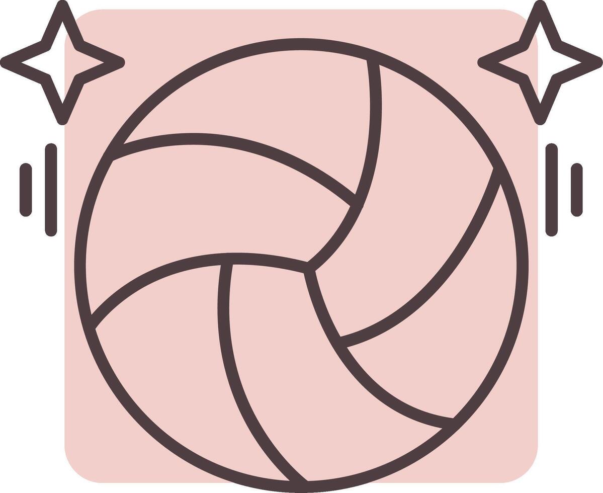 volley-ball ligne forme couleurs icône vecteur