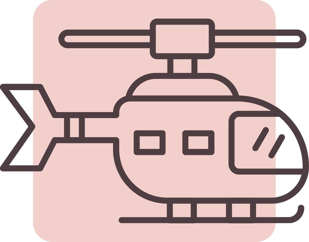 hélicoptère ligne forme couleurs icône vecteur
