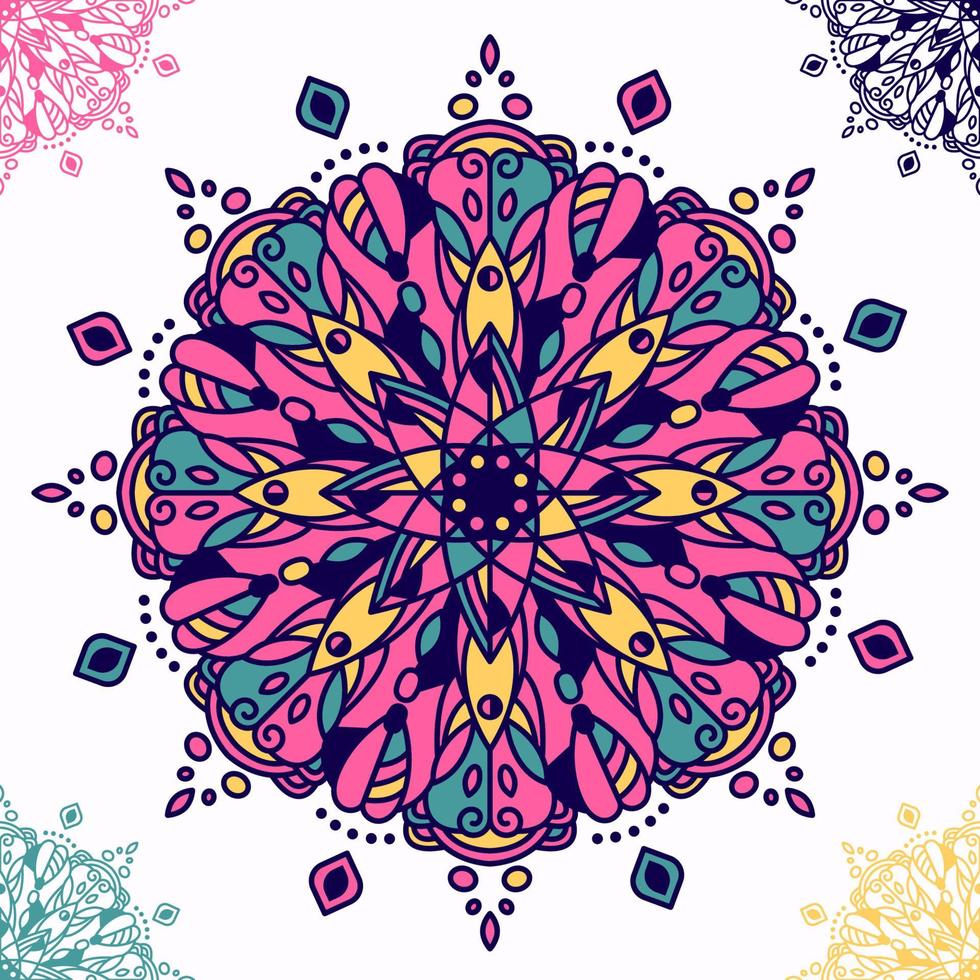 motif de mandala coloré vecteur