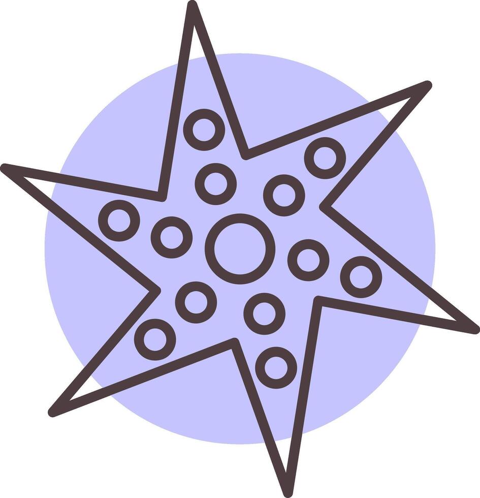 étoile de mer ligne forme couleurs icône vecteur