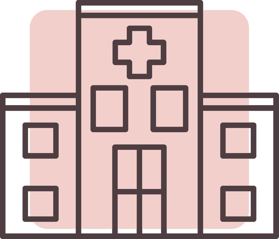 hôpital ligne forme couleurs icône vecteur