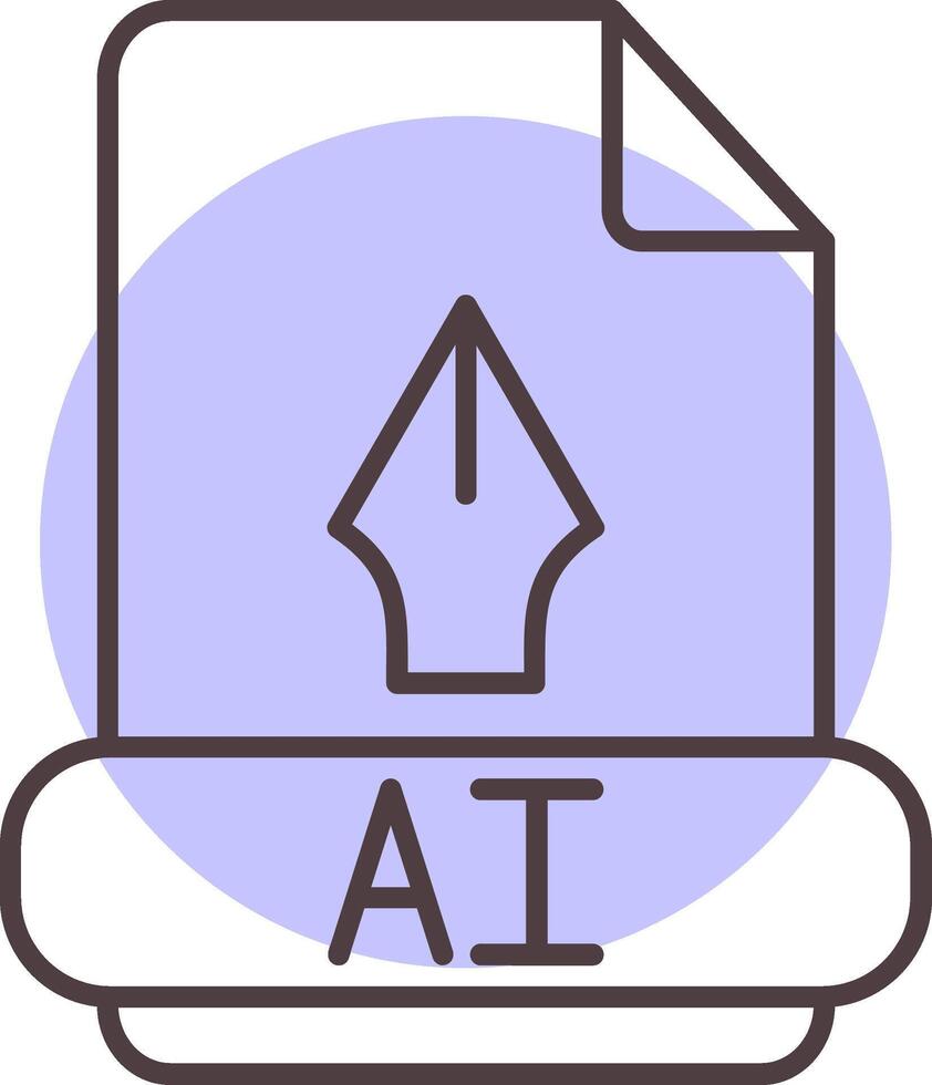 ai ligne forme couleurs icône vecteur