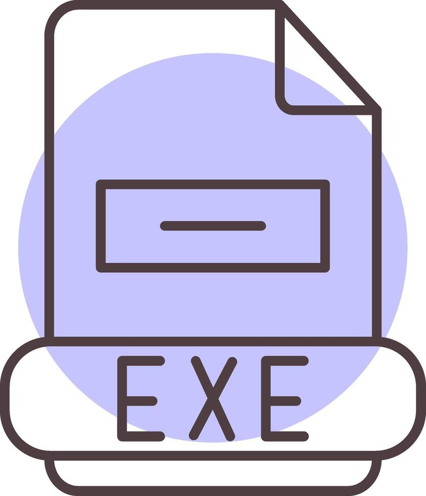 EXE ligne forme couleurs icône vecteur
