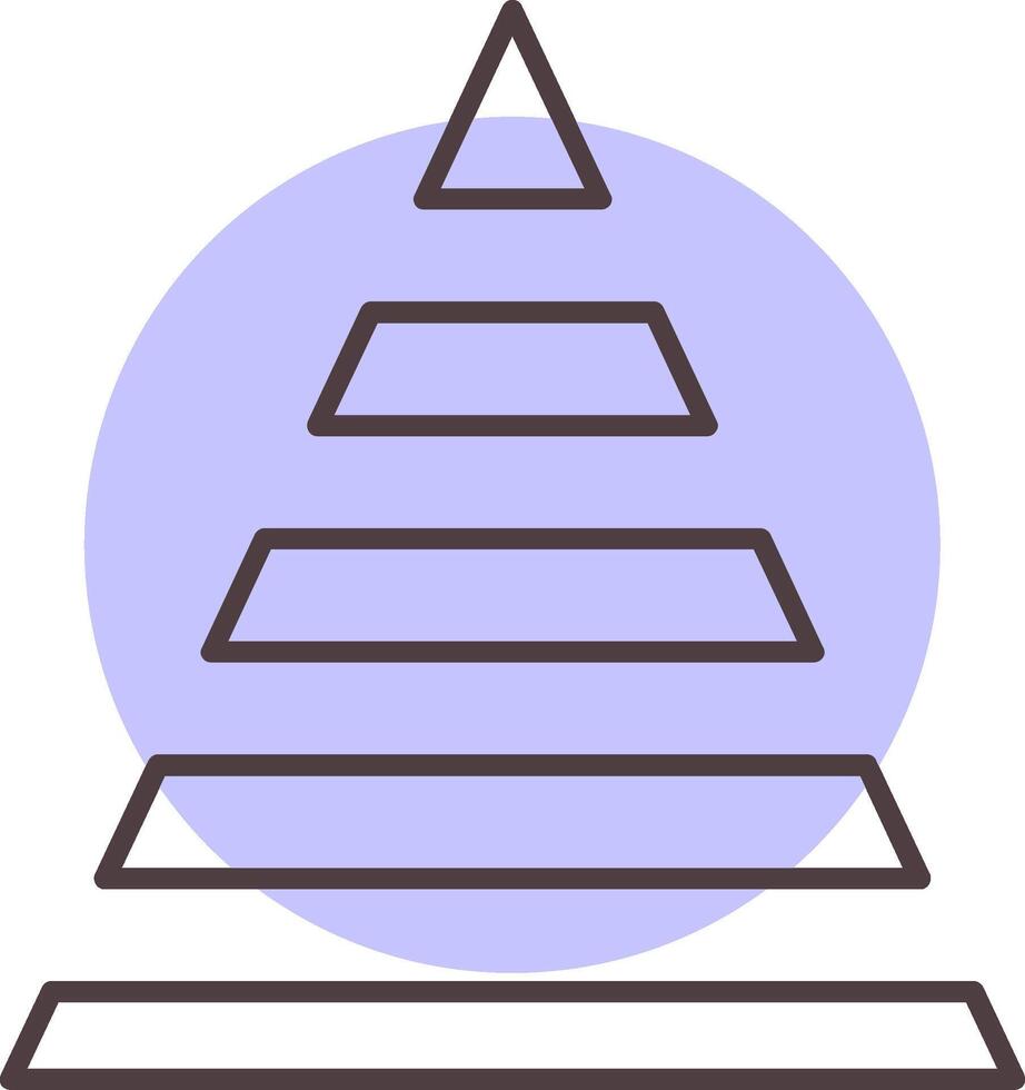 pyramide graphique ligne forme couleurs icône vecteur