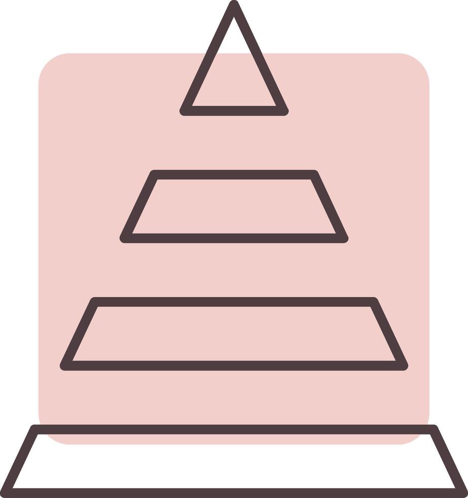 pyramide ligne forme couleurs icône vecteur