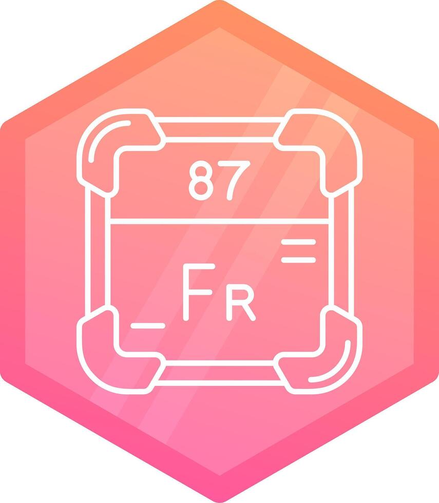 francium pente polygone icône vecteur