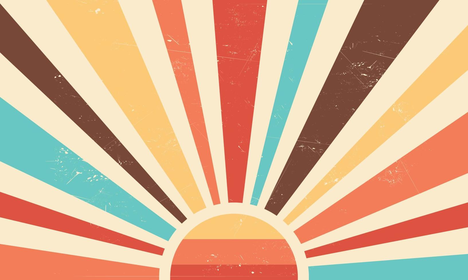 fond de bannière rétro soleil vintage. sunburst grunge coloré. illustration vectorielle. vecteur