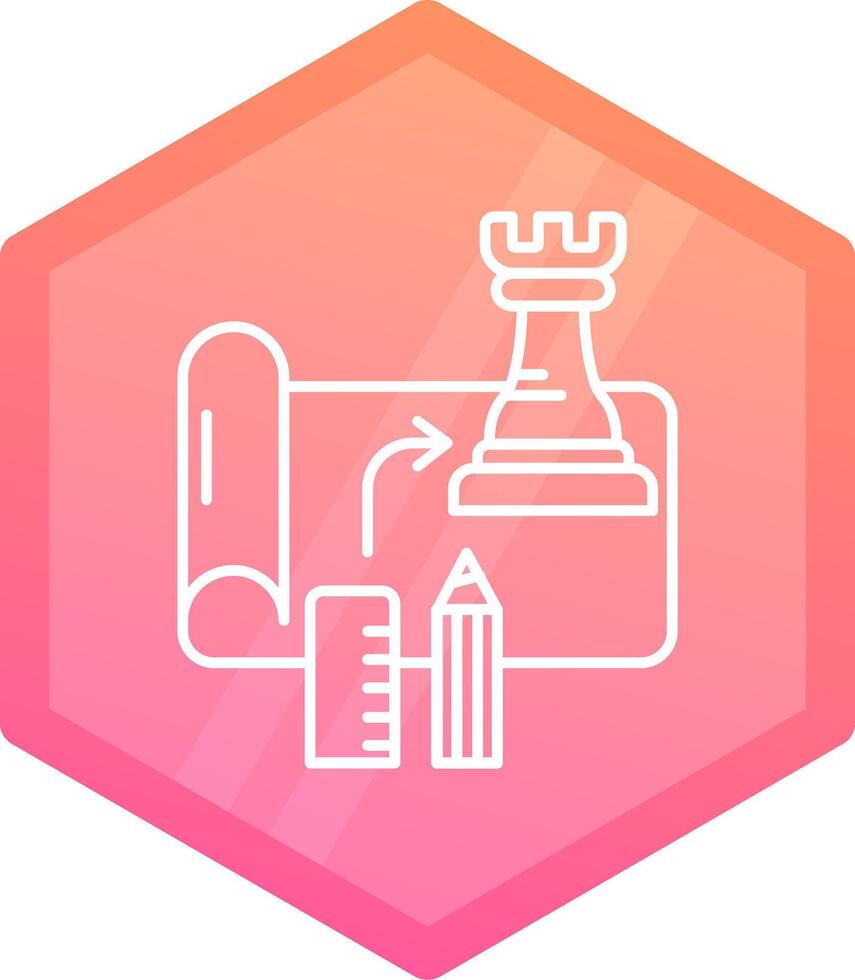 stratégie pente polygone icône vecteur