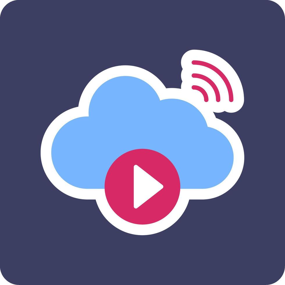 nuage vidéo en jouant vecto icône vecteur