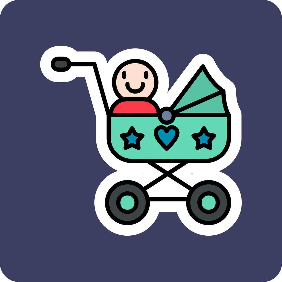bébé Chariot vecto icône vecteur