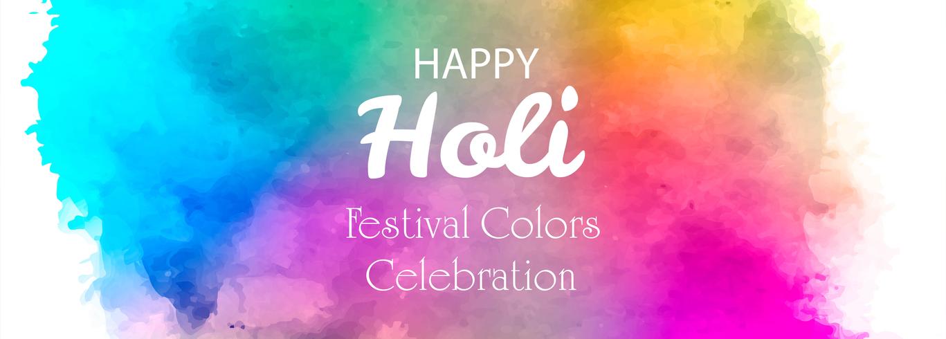 illustration du modèle d&#39;en-tête coloré Happy Holi vecteur