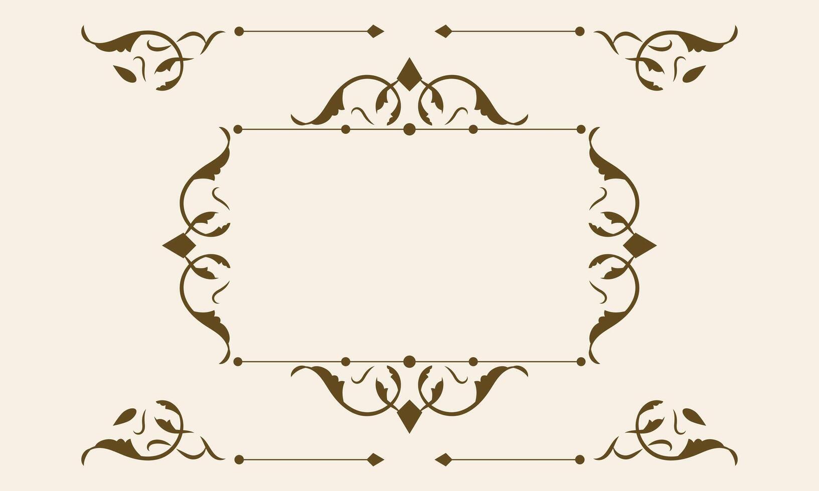 calligraphique décoratif Cadre rectangulaire Contexte avec ornemental conception, ancien frontière Cadre. - vecteur. vecteur