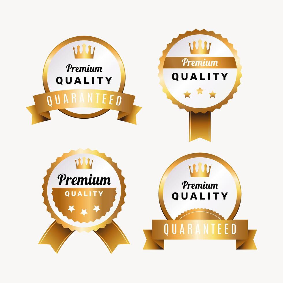 prime, luxe d'or Étiquettes, prime qualité insignes. - vecteur. vecteur