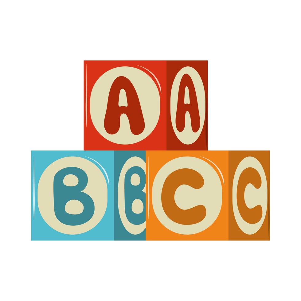 jouets abc cubes vecteur