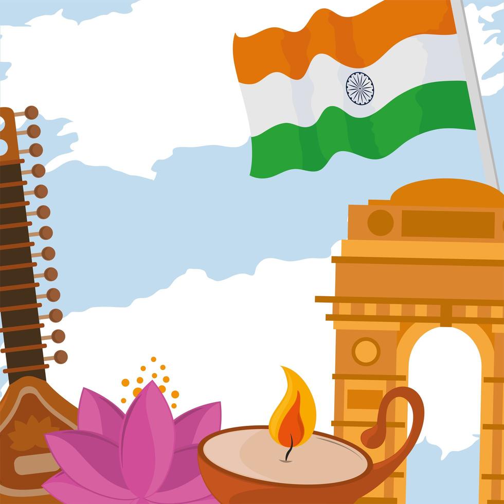 fête indienne de l'indépendance vecteur