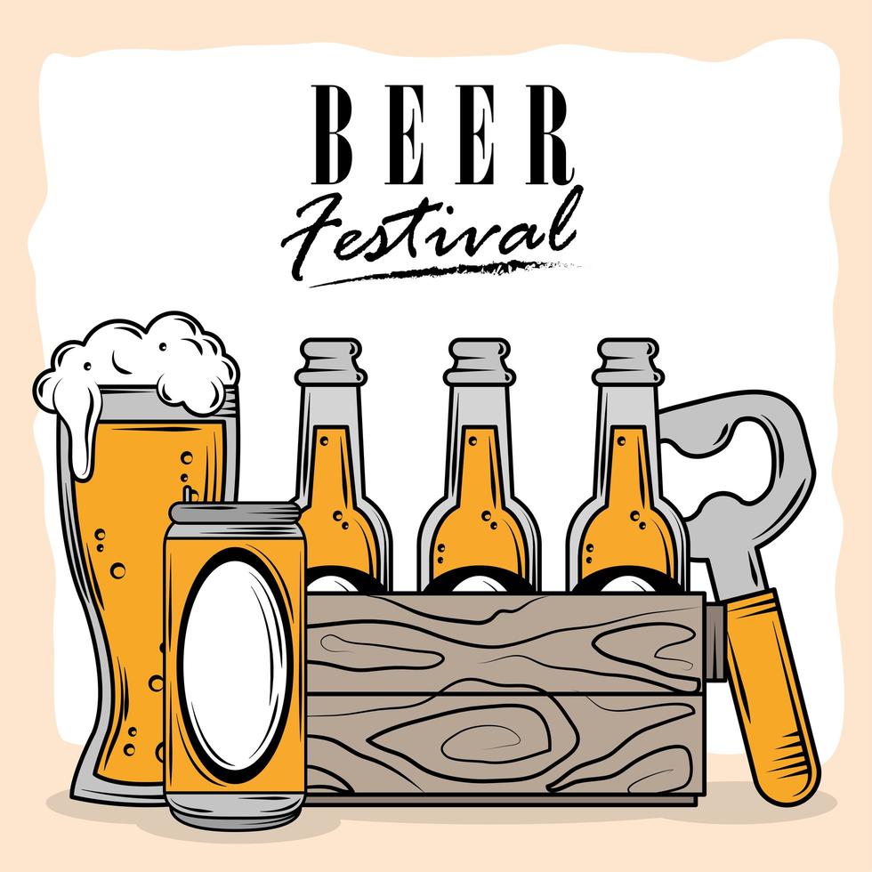 affiche du festival de la bière vecteur