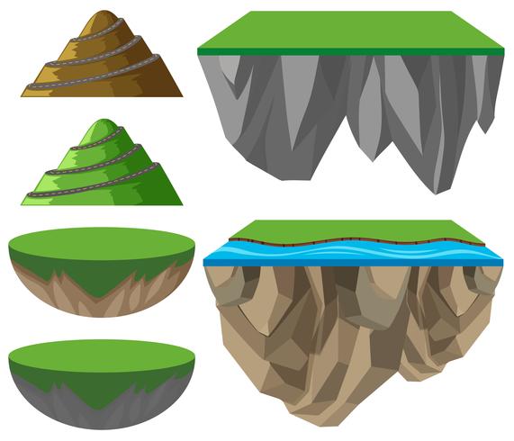 Différents formats de montagnes et de plaines vecteur