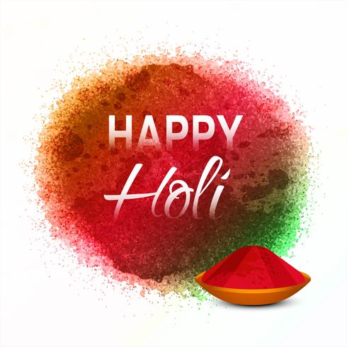 Happy Holi illustration vectorielle avec gulal coloré vecteur