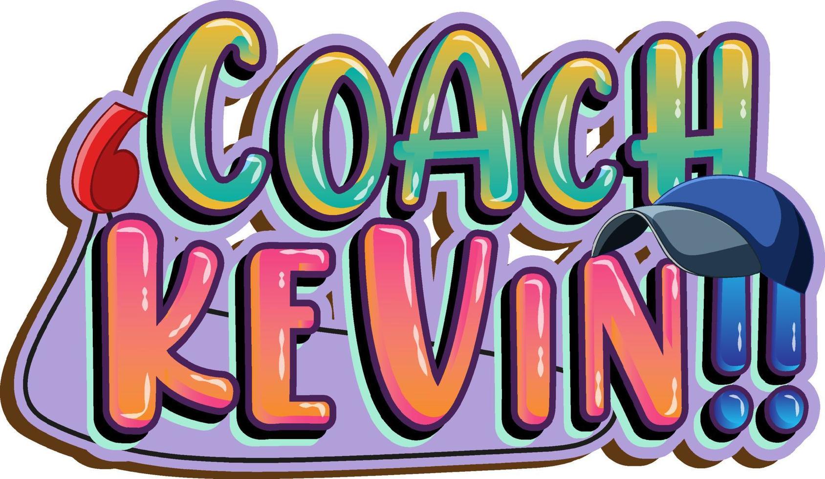 conception de texte pour le logo coach kevin vecteur
