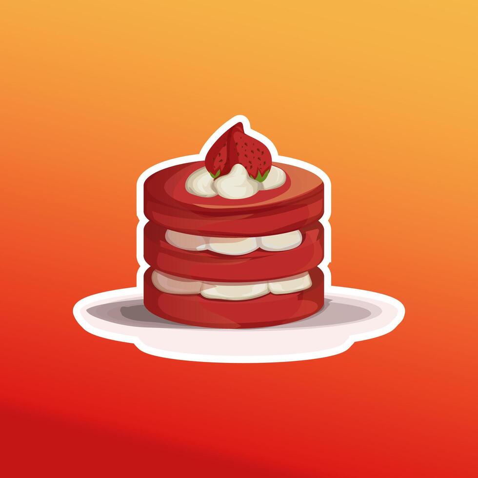 cette populaire nourriture article, fraise shortcake avec crème, est une vecteur image cette pourrait être utilisé pour bannière conception, café magasin décoration, menu illustration, et décoration.