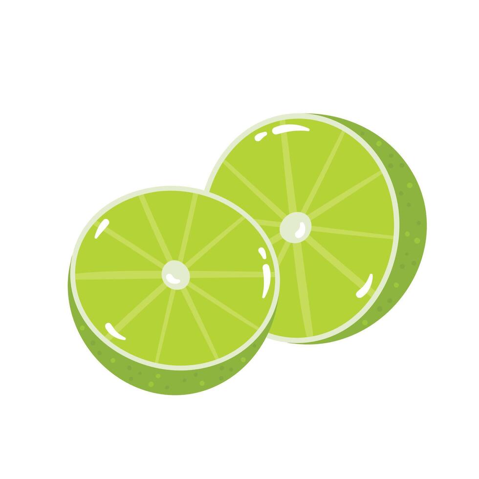 citron vert tranche dessin animé illustration vecteur