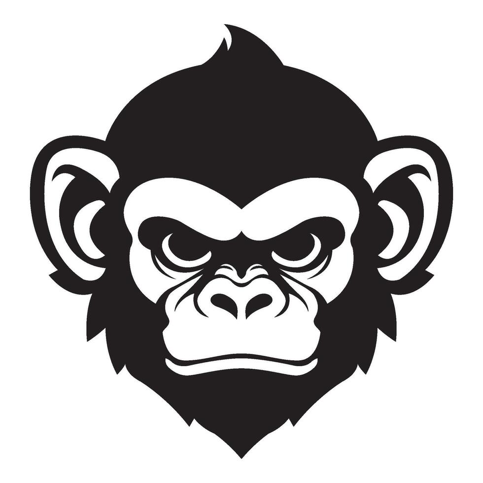 ai généré féroce singe iconique logo vecteur illustration