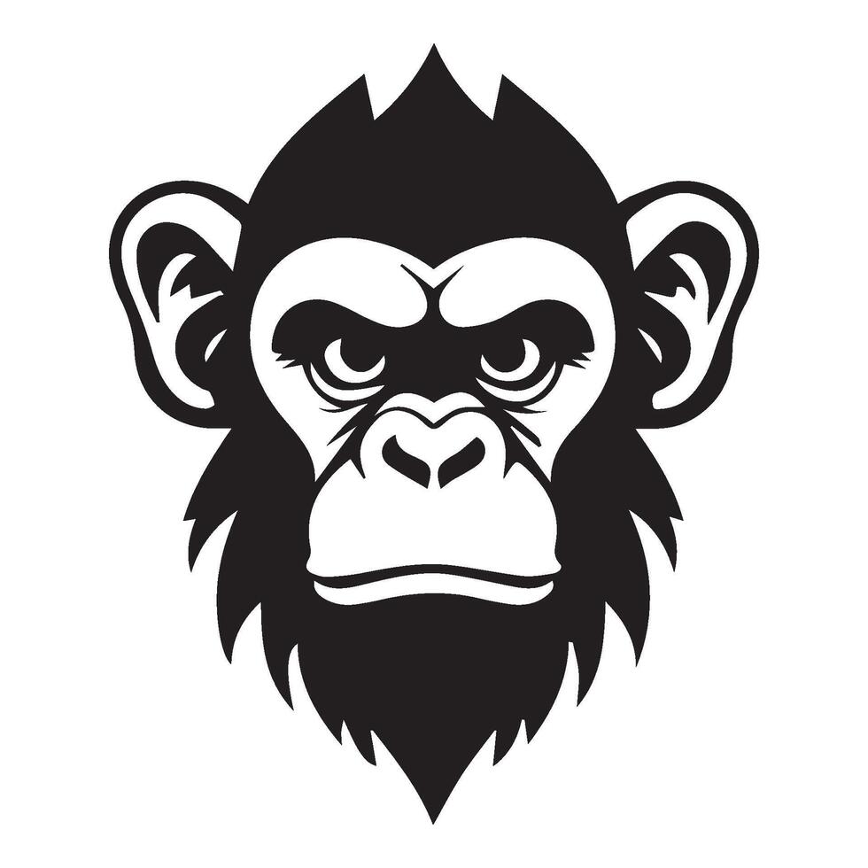 ai généré féroce singe iconique logo vecteur illustration