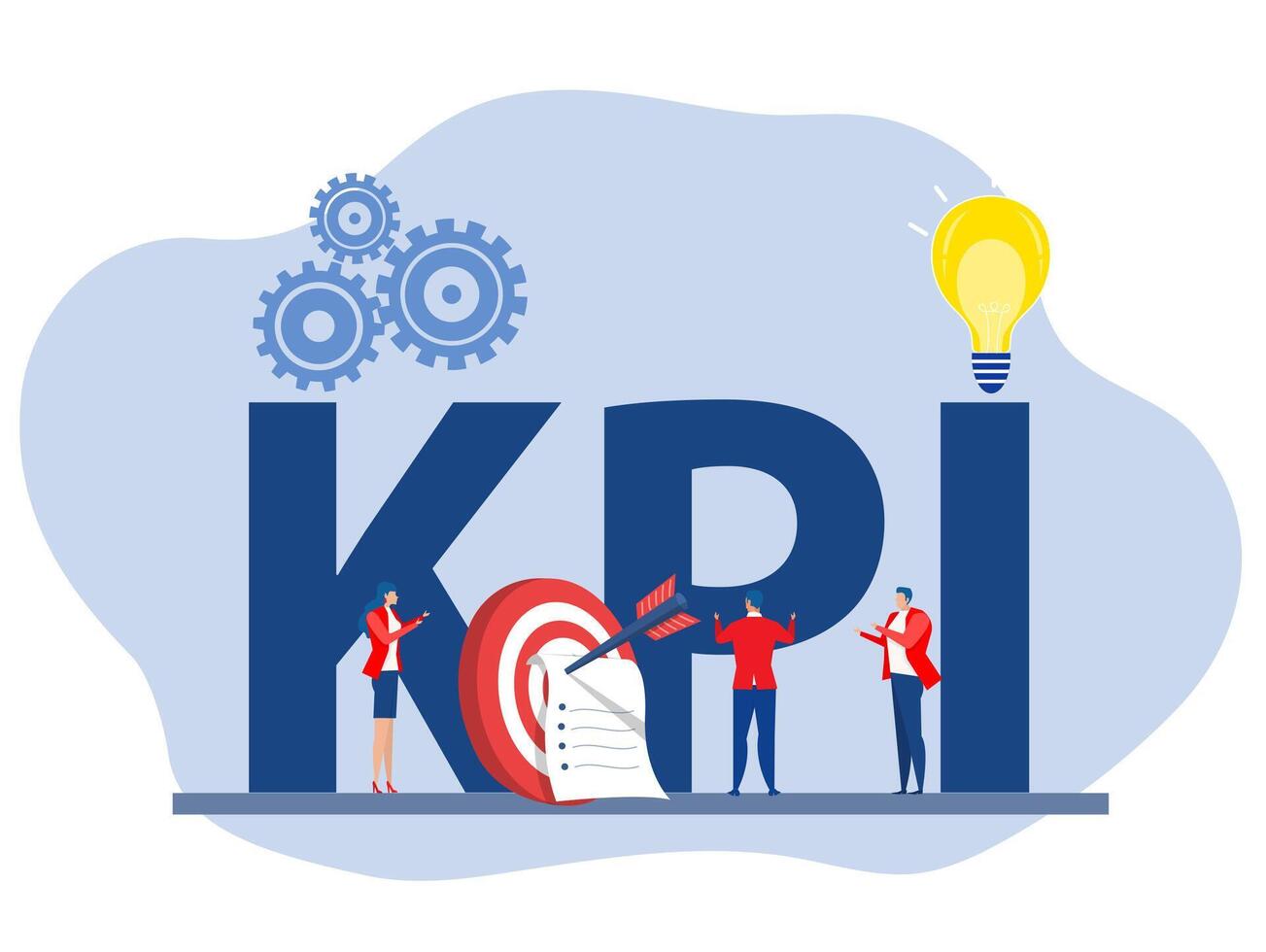 kpi ou clé performance indicateur concept,performance indicateurs ouvrier performance, performance résultats avec hommes d'affaires la revue et évaluation. vecteur