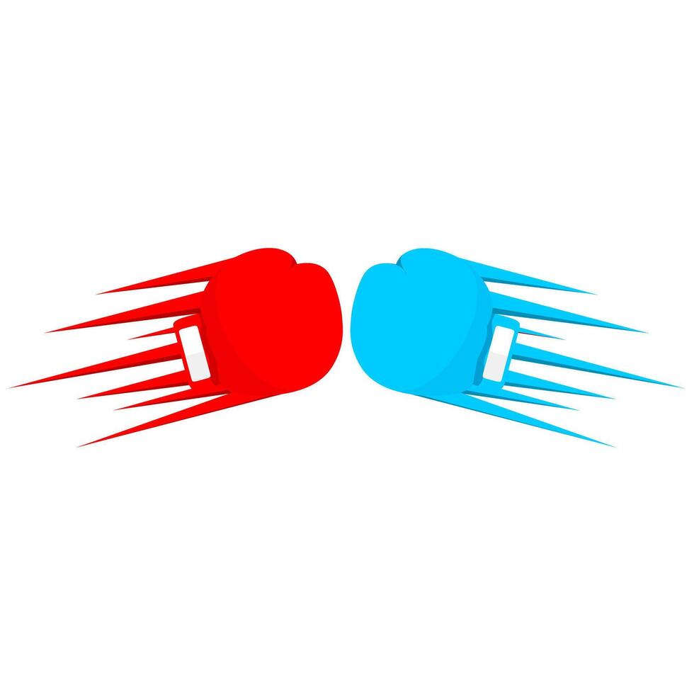 vecteur illustration de rouge et bleu boxe gants avec vite contour isolé sur blanc Contexte. adapté pour combat des sports compétition affiches.